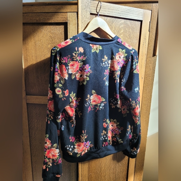 Black floral bomber jacket - Picture 4 of 4